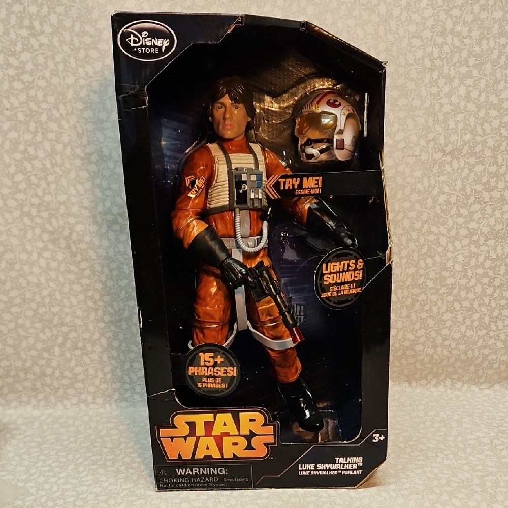 Disney Store Star Wars 15" Talking Luke Skywalker w/lights & sounds